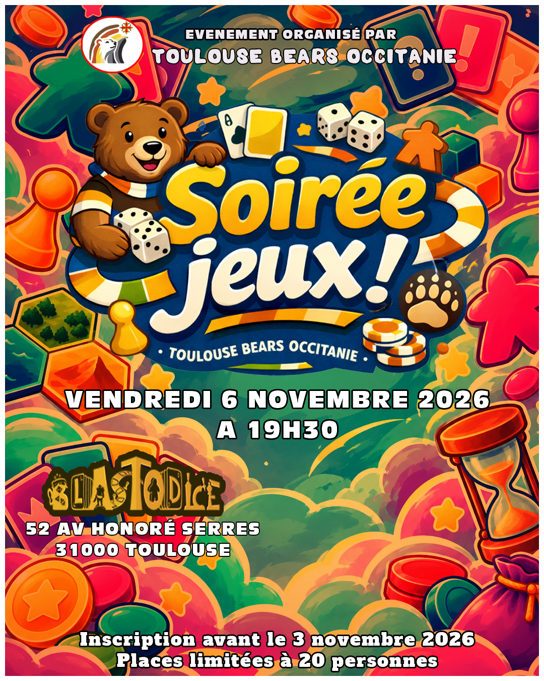 Soirée jeux de société 06 novembre 2026
